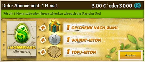 Rattgier-Set mit dem Abonnement