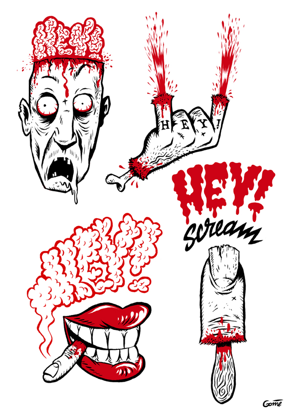 Gomé bloddy stickers