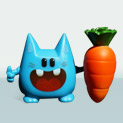 Blaues Tiwabbit Art Toy (bemalt)