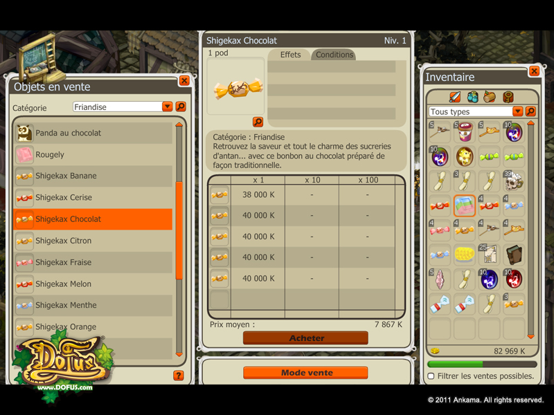 comment vendre sur dofus